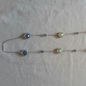 Ann Taylor Loft Blue, Green and Silver Necklace